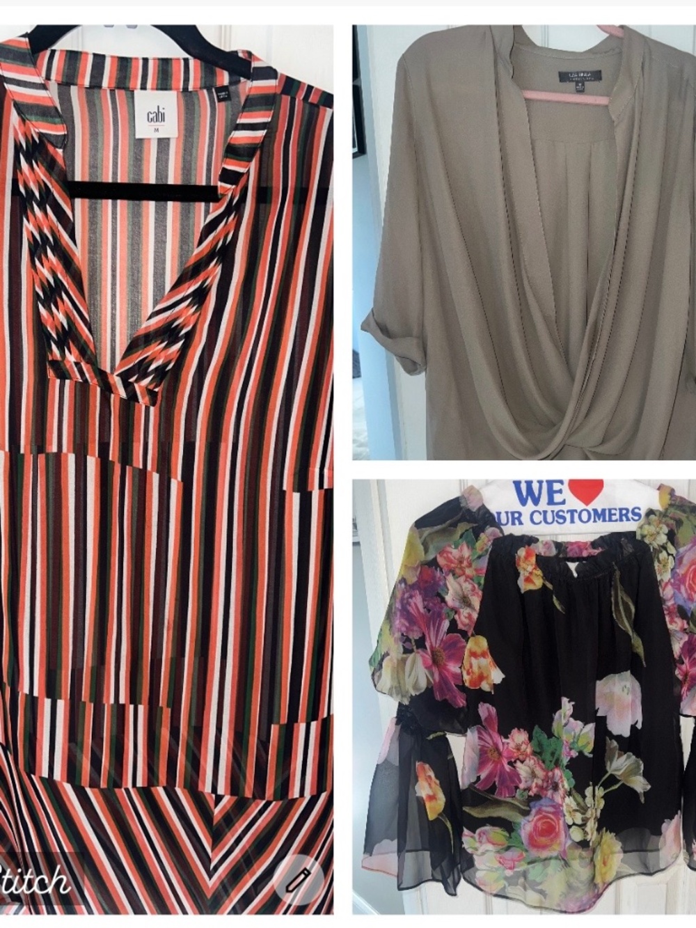 Save $$ with set of 3 blouses, all mediums, high style, new wardrobe in one buy